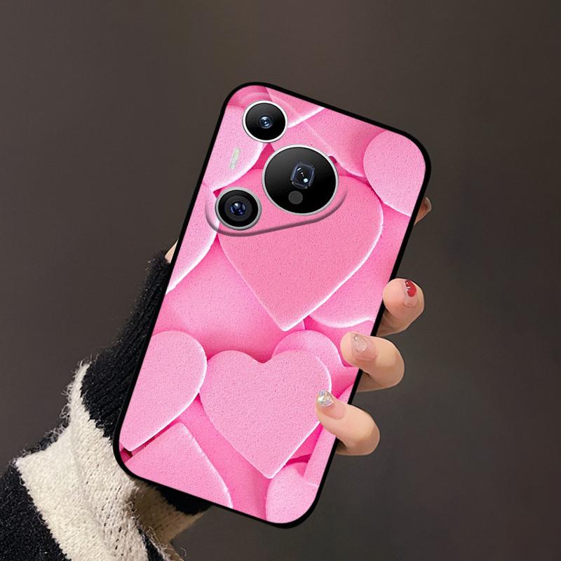 Чехол для Huawei Pura 70 Черный Матовый Милый Мягкий Силиконовый ТПУ Чехлы для Pura70 Pro Pura 70 Pro+ Плюс Ультра Чехол Защитный Fundas