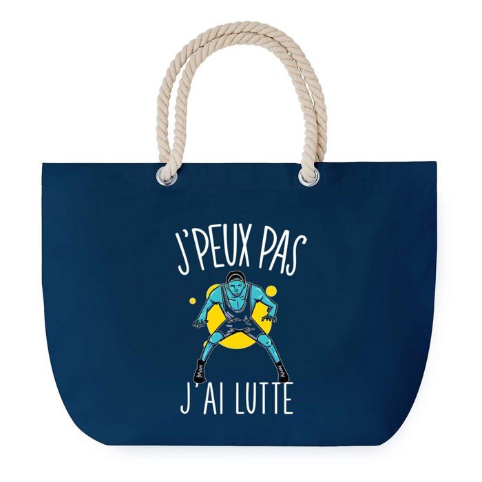 Sac de plage - PLANETEE - J'peux Pas Lutte - Anse corde - Grand format - Coton multicolore