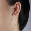 New Style 925 Sterling Silver Fashion 18k Gold Plated Round White Green CZ Zirconia Tassel Chain Earrings