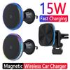 15W Magnetic Wireless Charger Blue LED/RGB Light Car Air Vent Phone Holder Car Mount For iPhone 11 12 13 14 Pro Max XR XS