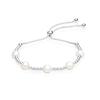 Real Flaunt 925 Sterling Silver Pearl Beaded Bolo Bracelet for Women