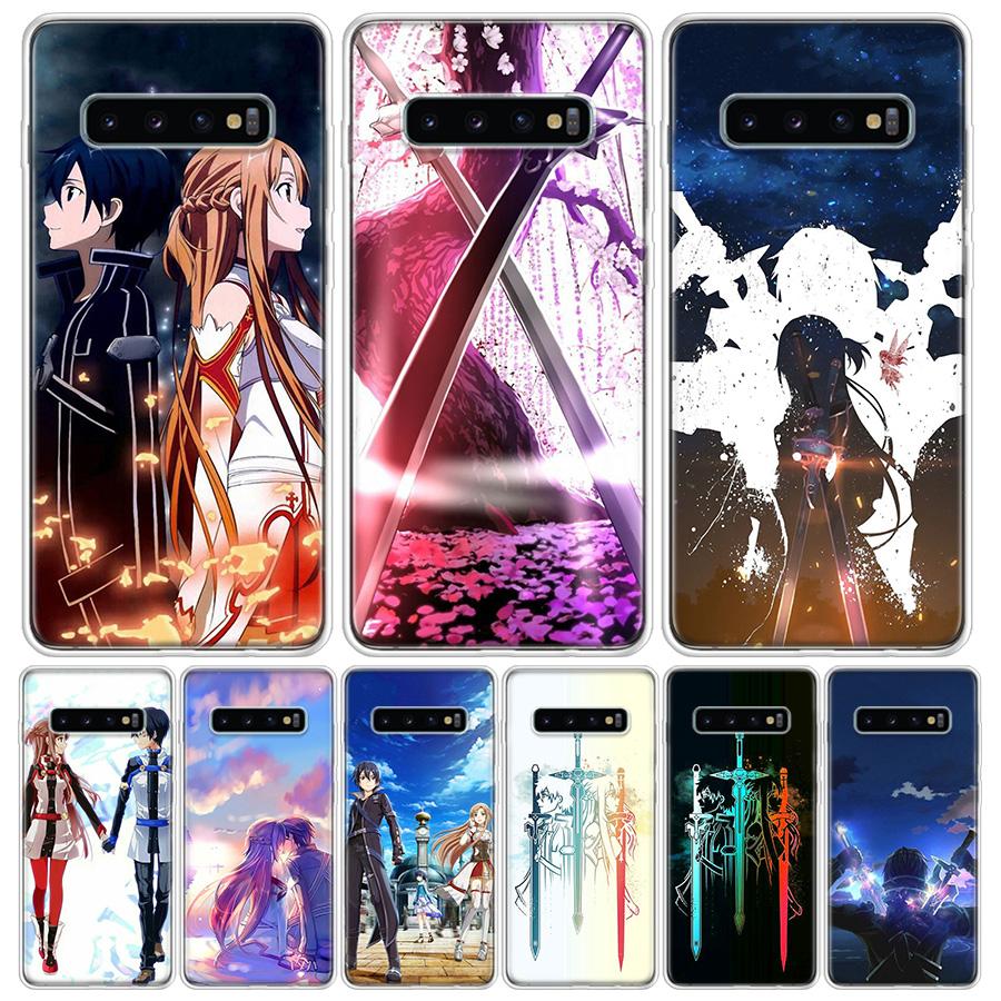 Чехол для телефона Samsung Galaxy S25 S24 S23 S22 Ultra, S21 Plus S20 FE S10 + S25Edge, с изображением Кирито и Асуны из Sword Art Online, Fundas Cover