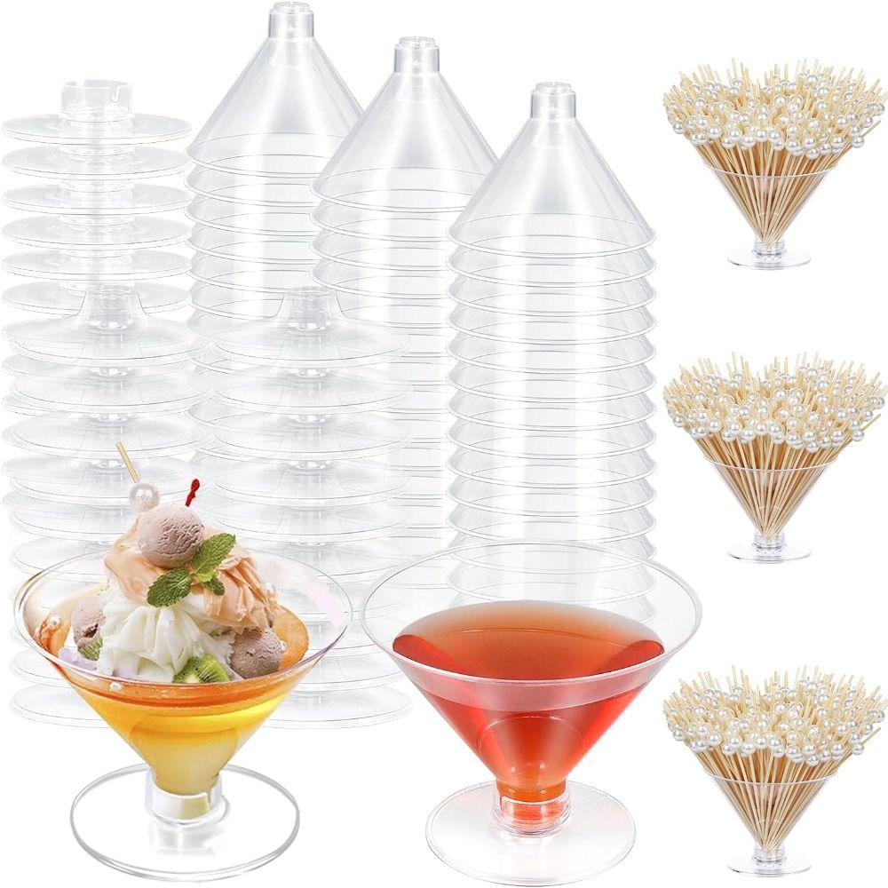 5PCS Disposable Glasses Clear Red Wine Goblet Mousse Cup For Outdoor Party Bar Wedding
