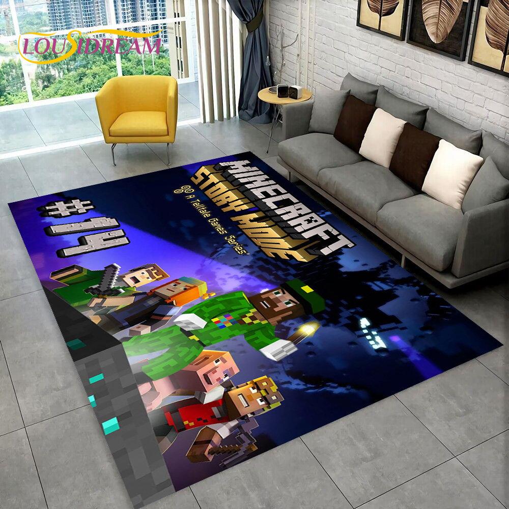 3D MC Песочница Игры Геймер Мультяшный Ковер, Ковер для Гостиной Спальни Дивана Прихожей Декор, Детский Нескользящий Напольный Коврик