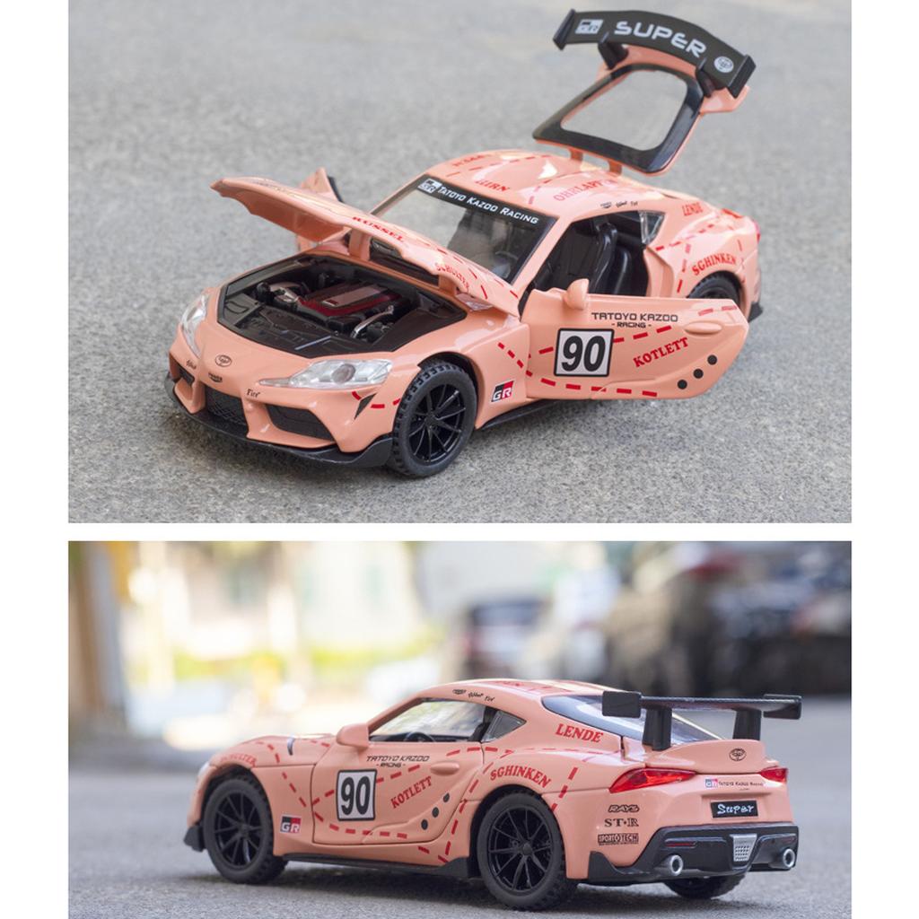 Масштаб 1/32 Toyota Supra GT4 Concept, литая под давлением модель автомобиля, игрушечный автомобиль с откатным механизмом, звуком и светом для детей, коллекция подарков для мальчиков и девочек