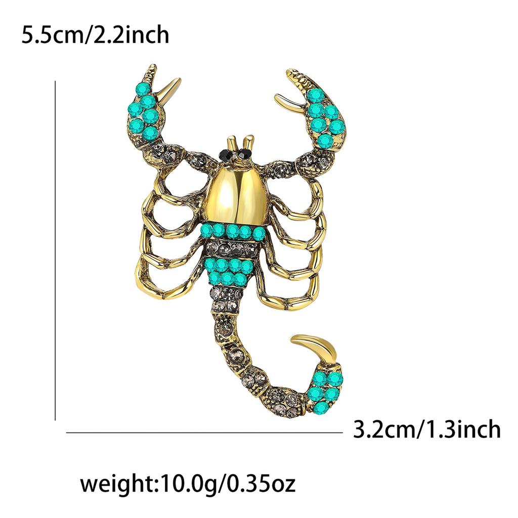 Модная креативная брошь в виде скорпиона из сплава со стразами, персонализированная мужская и женская рубашка, корсаж, ювелирное украшение