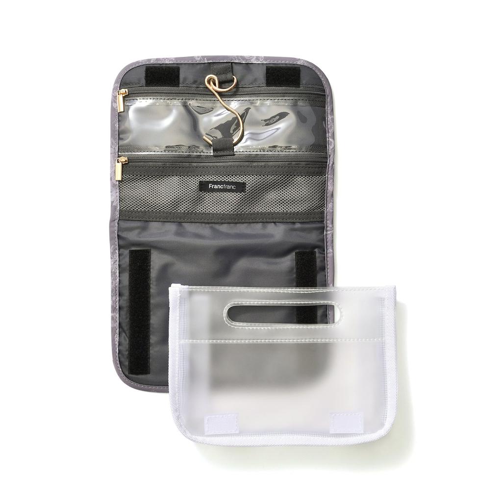 Francfranc Francfranc Classic Flower Hanging Pouch M Dark Gray