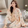 Spring and Autumn New Women's Pajamas Homewear Suit Women's Autumn and Winter Large Size Monthly Clothing Pajamas Homewear Suit