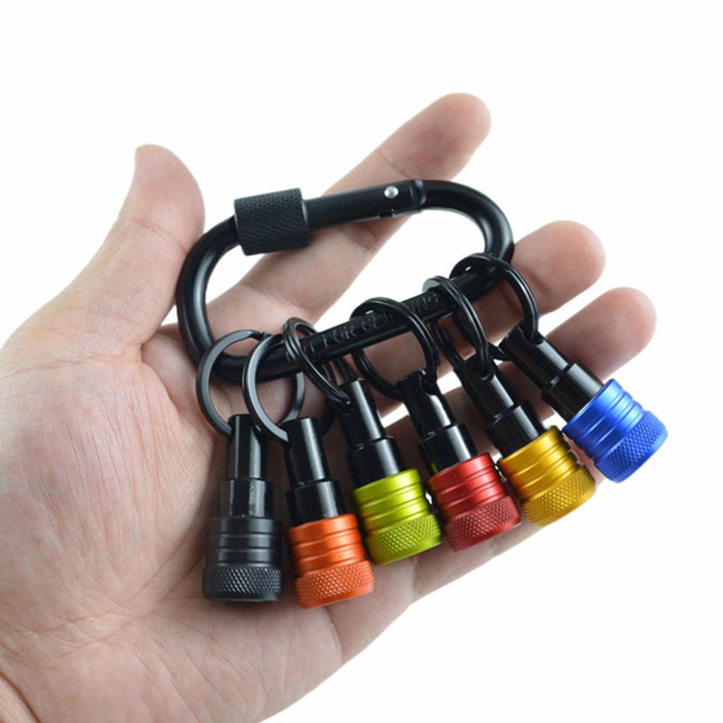 6Pcs Bit Holder Key Chain 1/4inch Portable Drill Holder Carabiner Hook Hex Shank Bit Holsters Quick Changing Bit Holder
