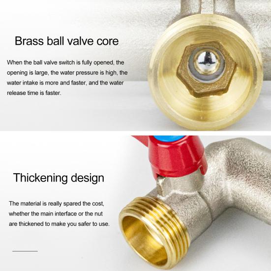 3-ходовой садовый шланговый разветвитель, никелированный латунный кран-коллектор, 3/4-дюймовый морозостойкий уличный шланговый патрубок-адаптер для садов, дворов, ферм