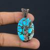 Подвеска из тибетской бирюзы, ювелирное изделие из драгоценного камня, обернутое медной проволокой 999 пробы, подвеска ручной работы, на День благодарения
