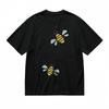 Women's Trend Classic T-Shirt Playful Cartoon Bees Art Design Tee Black Cotton