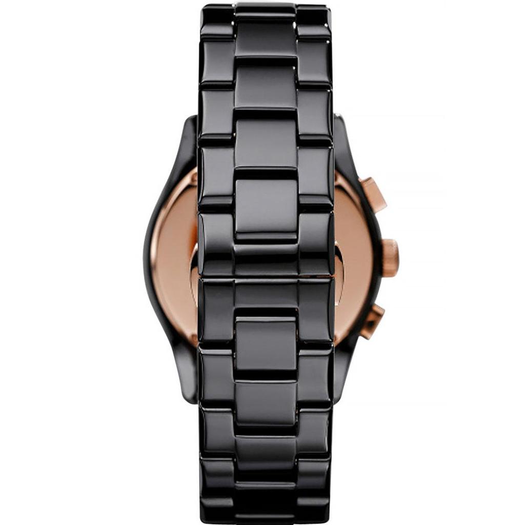 Emporio Armani AR1410 Ceramica Chronograph мужские часы с черным циферблатом