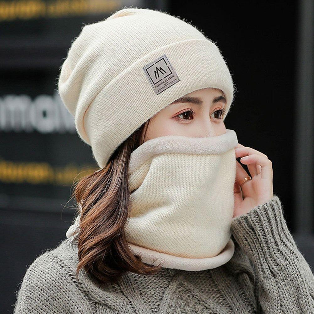 Флисовый шарф на шею, теплая вязаная шапка, зимняя Балаклава для мужчин и женщин