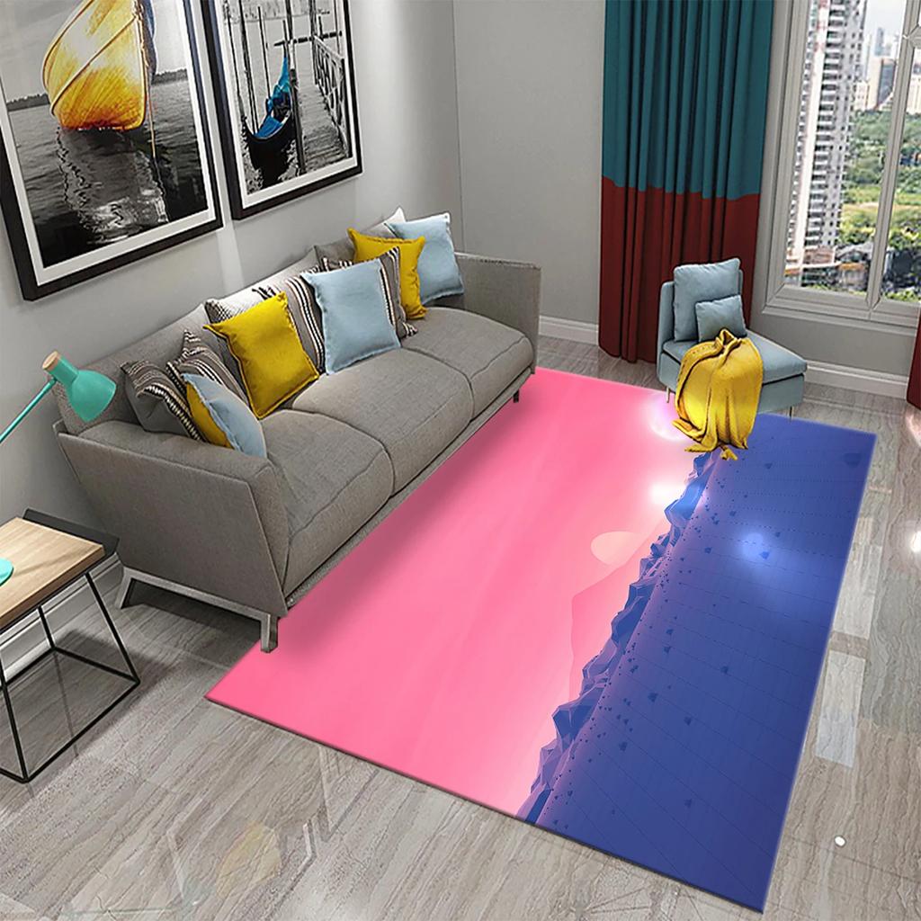 Визуальное искусство Ковер Синий Океан Замок Принт Коврик Креативный Дизайн Прямоугольные Ковры для Зоны Коврики для Йоги Плоский Коврик Декор для Гостиной Придверный Коврик