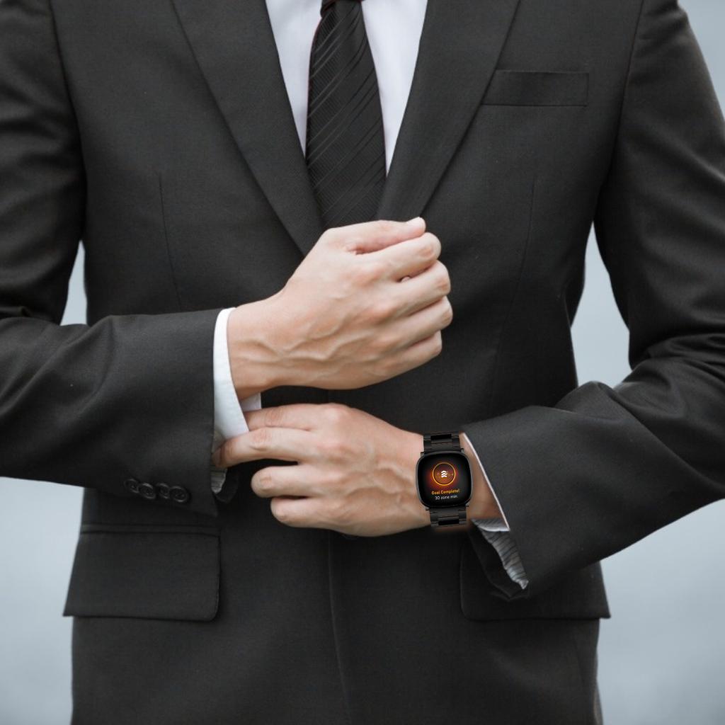 Для умных часов Fitbit Versa 4/Sense 2 Сменный ремешок 3 бусины Нержавеющая сталь Наручный ремешок