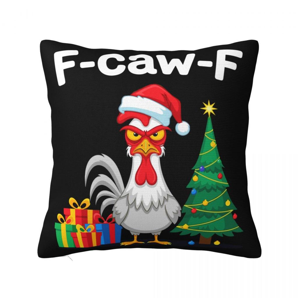 Pillow Case FCAWF Christmas Rooster F Cawf Chicken Polyester Pillow Cover Cute Funny Cushion Cover Graphic Pillowcases Gift