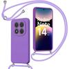 Case for Xiaomi Redmi Note 14 Pro 5G (not for 4G), Soft Scratch-Resistant Silicone with Purple Lanyard