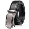 [MACOKING] Ремень мужской большой размер повседневный деловой из натуральной кожи с автозамком ремень джентльмена для гольфа Бесступенчатая регулировка костюмный брендовый ремень для мужчин Без отверстия черный