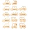 14pcs Cute Wooden Memorial Cards Handmade Baby Growth Cards  Baby Birthing Gift