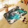3D Иллюзия Пруд с Рыбами Коврик с Тигром Придверный Коврик с Настоящим Белым Тигром Подходит для Ванной Комнаты Спальни Гостиной Прихожей Домашнее Украшение