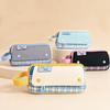 Simple Plaid Style Pencil Case Large Capacity Stationery Organizer Handheld Pen Bag  Gifts