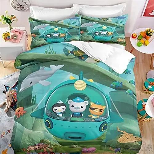 Полюбуйтесь мультяшным комплектом пододеяльника Octonauts Love Child HD, чехлом для одеяла для детских постельных комплектов, постельным бельем, декором для спальни