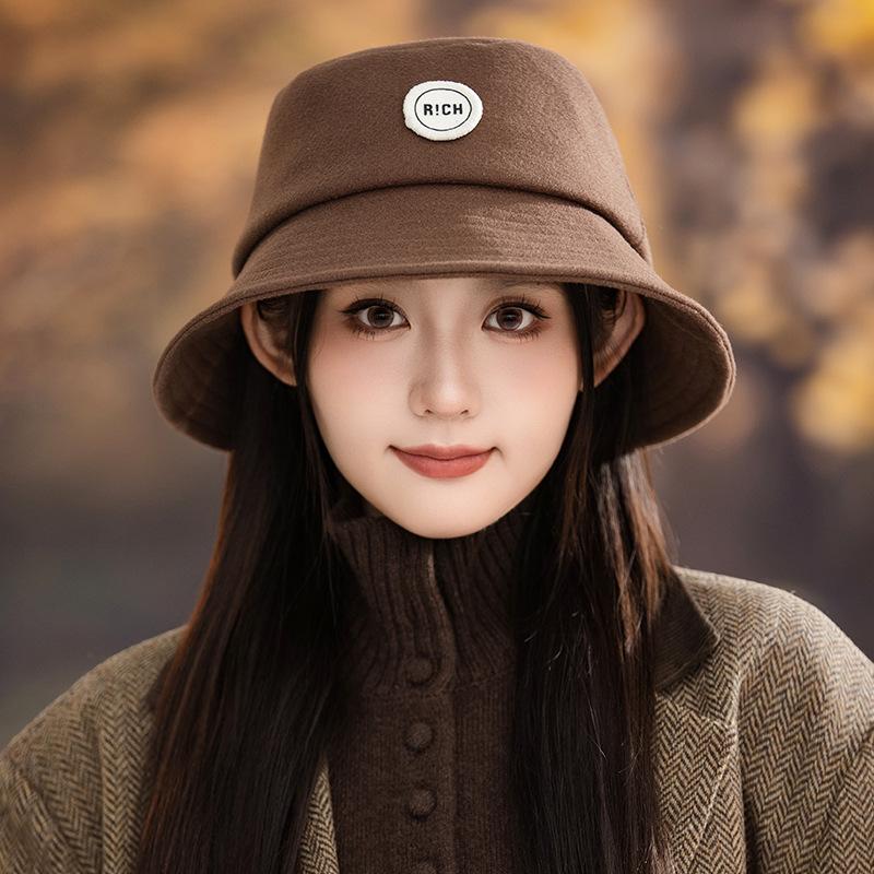 Осенне-зимняя шляпа для женщин, ретро шляпа-панама, уличная ветрозащитная шляпа, закрывающая лицо, маленькая шляпа-ведро, модная и универсальная шляпа в британском стиле, теплая шляпа