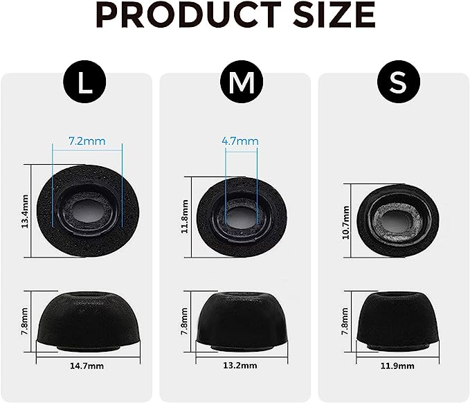 3 пары насадок из пены с эффектом памяти в коробке для наушников Airpods Pro и Airpods Pro 2-го поколения, аксессуары, сменные насадки (С, М, Л)