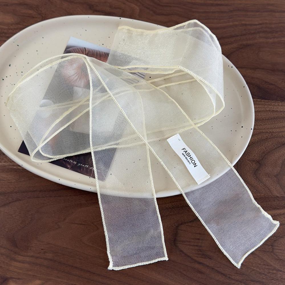 Y2K Silk Scarf Thin Organza Headscarf Decorative Long Skinny Scarf Beach