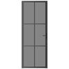 VidaXL Porte intérieure 76x201,5 cm Noir Verre ESG et aluminium 350564