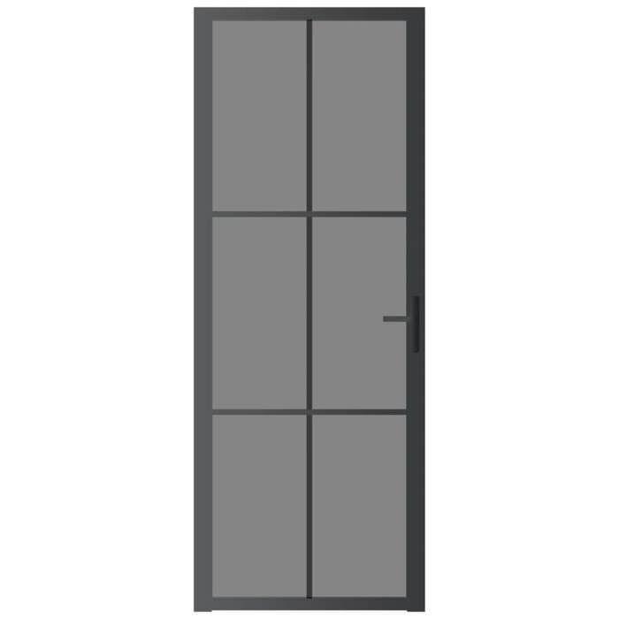 VidaXL Porte intérieure 76x201,5 cm Noir Verre ESG et aluminium 350564