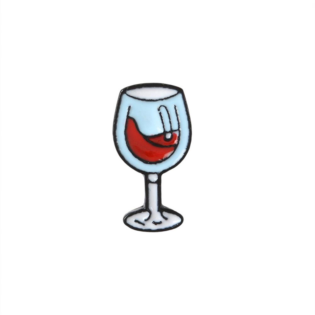 Mini Cute Wine Glass Wine Bottle Brooch Enamel Pin Fashion Badge For Lovers Friends