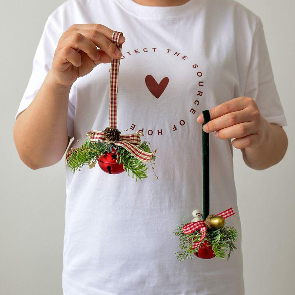 Iron Art Jingle Bell Pendant Simulation Pine Cone Christmas Tree Decorations Home Decoration