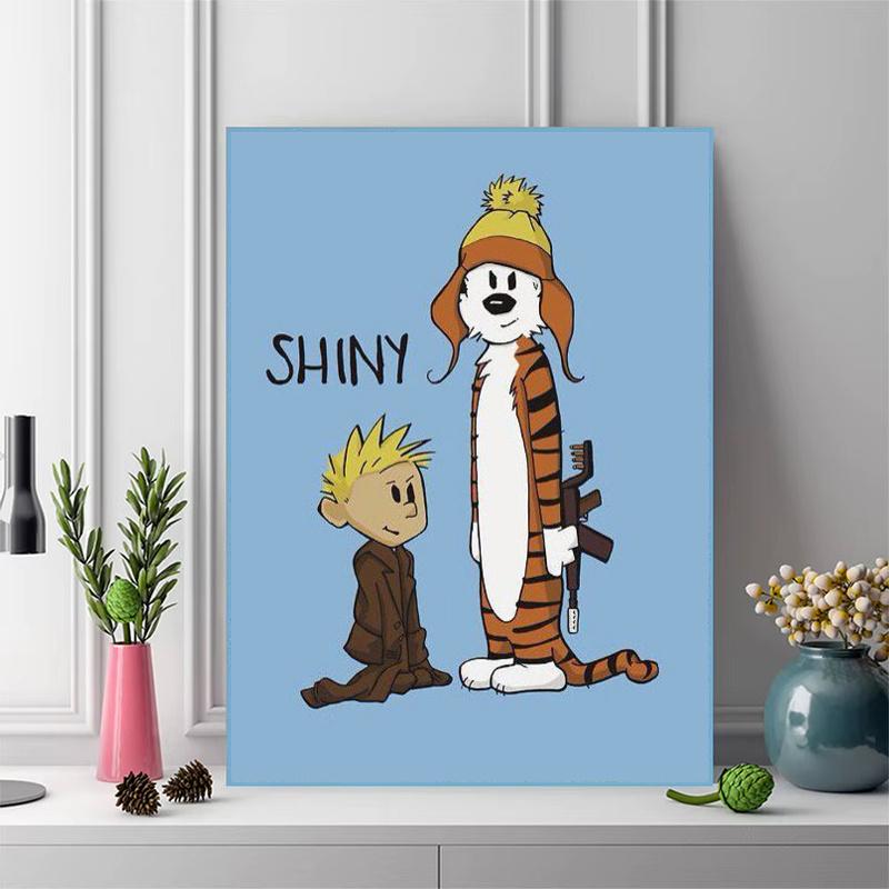 Calvin Hobbes 100% Round Full Drill 5D DIY Diamond Painting Embroidery Cross Stitch Rhinestone Décor
