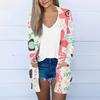 Women's Casual Fashion Floral Print Long Sleeve Mid-Length Cardigan Jacket