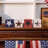 Independence Day Wooden Block Decor – Patriotic Desktop Display Decoration