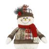 Christmas Doll Pendant Santa Claus Snowman Telescopic Legs Design Plaid Print Xmas Doll Festival Home Decoration