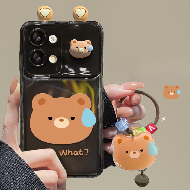 Подходит для Opporeno9 Чехол для мобильного телефона Findx5/x3 Забавная лягушка Кукла Подвеска A72/97 Флип-зеркало для женщин