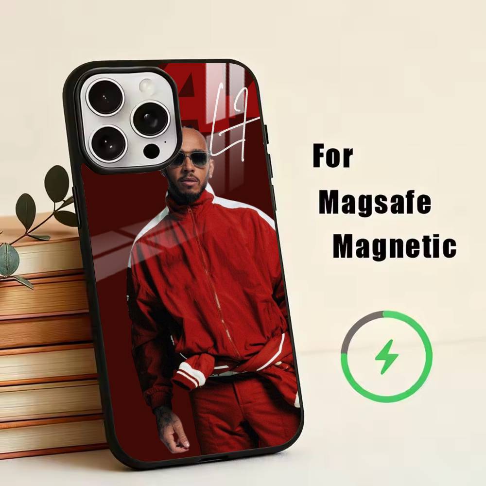 44 L-Lewis H-Hamilton Чехол для телефона для iPhone 17, 16, 15, 14, 13, 12, 11 Plus, Pro Магнитный с Magsafe Беспроводная зарядка