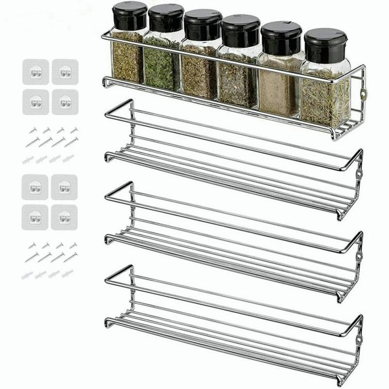 2/4PCS Hanging Kitchen Shelf Spice Shelf Wall-Mounted Kitchen Cupboard Doors