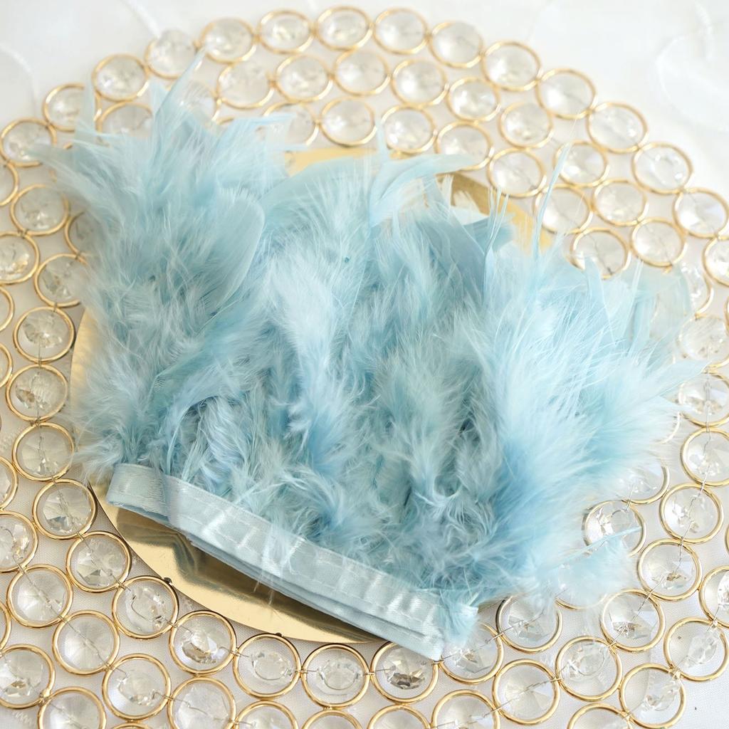 1 метр Натуральная отделка бахромой из перьев индейки 4-6 дюймов Пушистая лента из перьев марабу для рукоделия, шитья, украшения свадебного платья