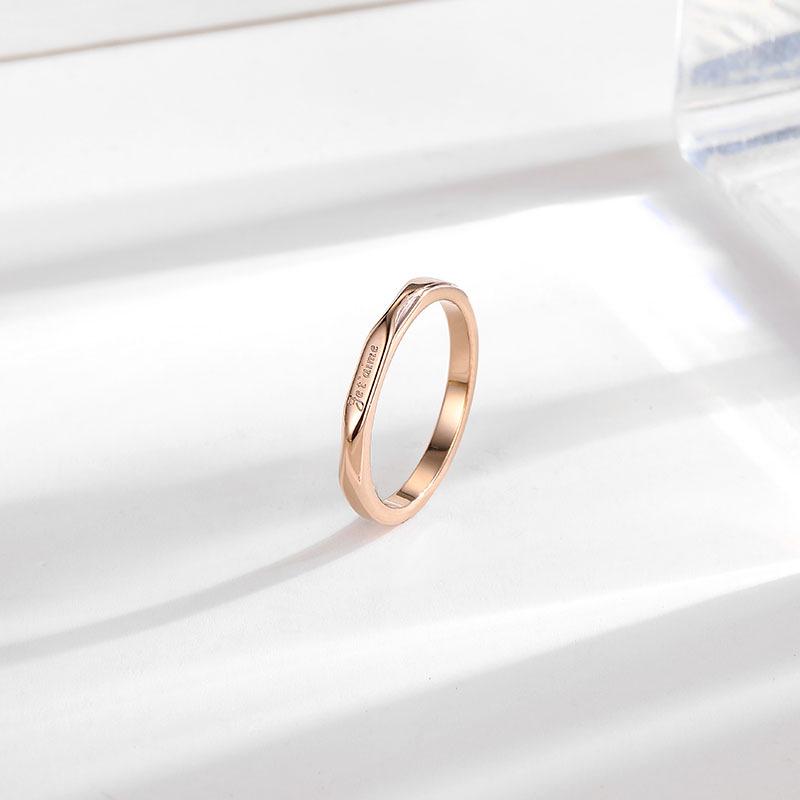 Японско-корейское граненое кольцо для пары из титановой стали - Нишевый дизайн, Легкая роскошь, Украшение на указательный палец