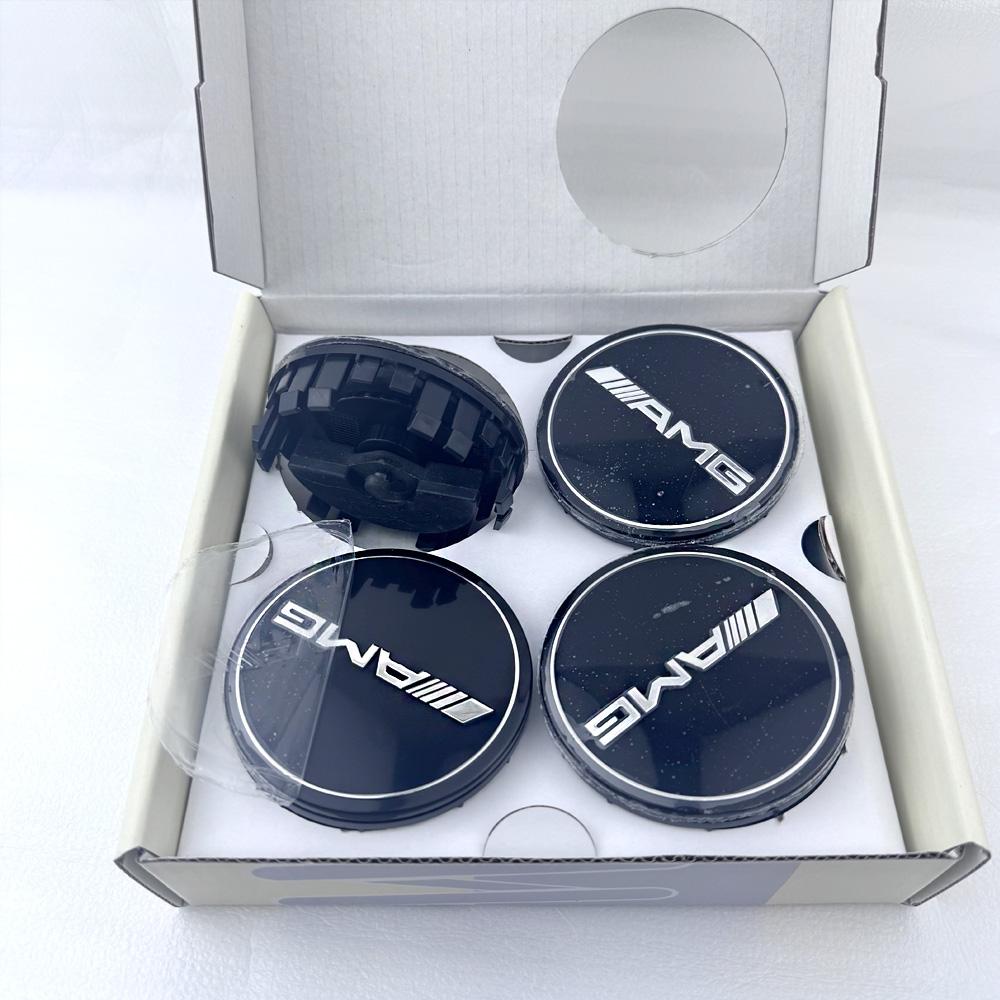 4pcs 75mm Floating car Wheel Center Caps emblem for Mercedes Benz AMG black/silver hub cover wheel parts auto accessories XF6