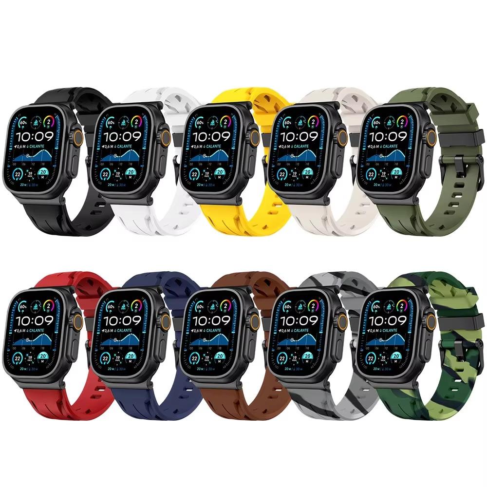 Мужской силиконовый ремешок для Apple Watch Ultra 3 2 1 49 мм Мягкий спортивный ремешок для Iwatch 11 10 9 8 7 6 5 4 Se3 46 мм 44 мм 45 мм Браслет