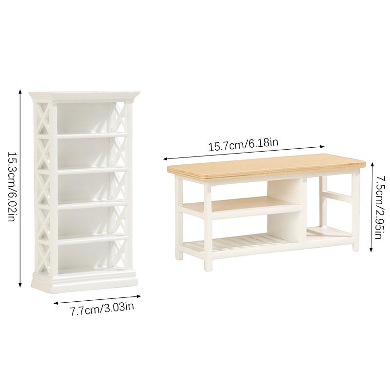 1:12 кукольных миниатюрных книжных шкафов для хранения вещей, обеденный стол, письменный стол, мебель для дома, модель декора, игрушечный кукольный дом, аксессуары