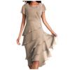 Shot Sleeve  Boho Dress For Women Casual Loose Fit Summer Sundress Solid Dress