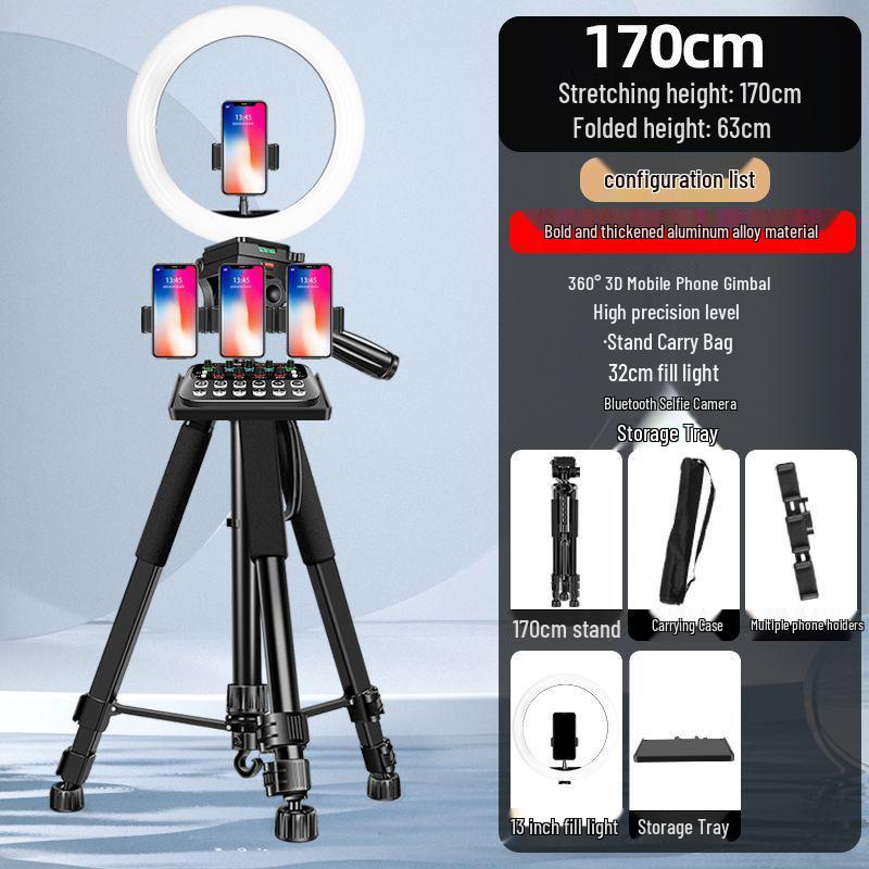 Professional DSLR Camera Phone Floor Stand & Tripod for Live Streaming and Photography