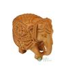 3" Wood Elephant Pair Down Trunk Statue Carving Figurine Showpiece for Home Decor(Set of 2, Brown)