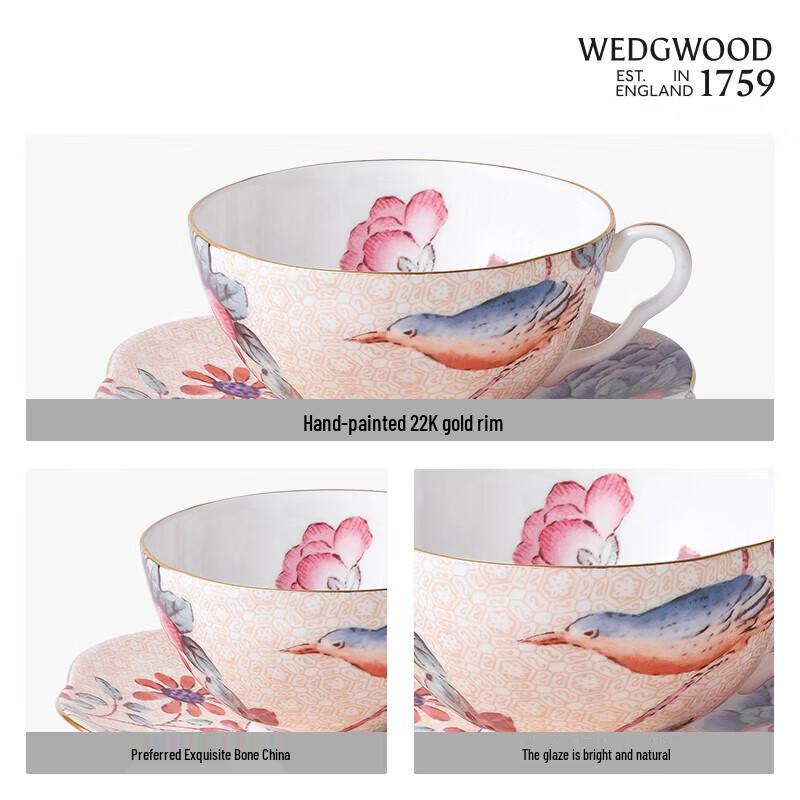 Wedgwood Azalea Blue Bone China Cup and Saucer Set